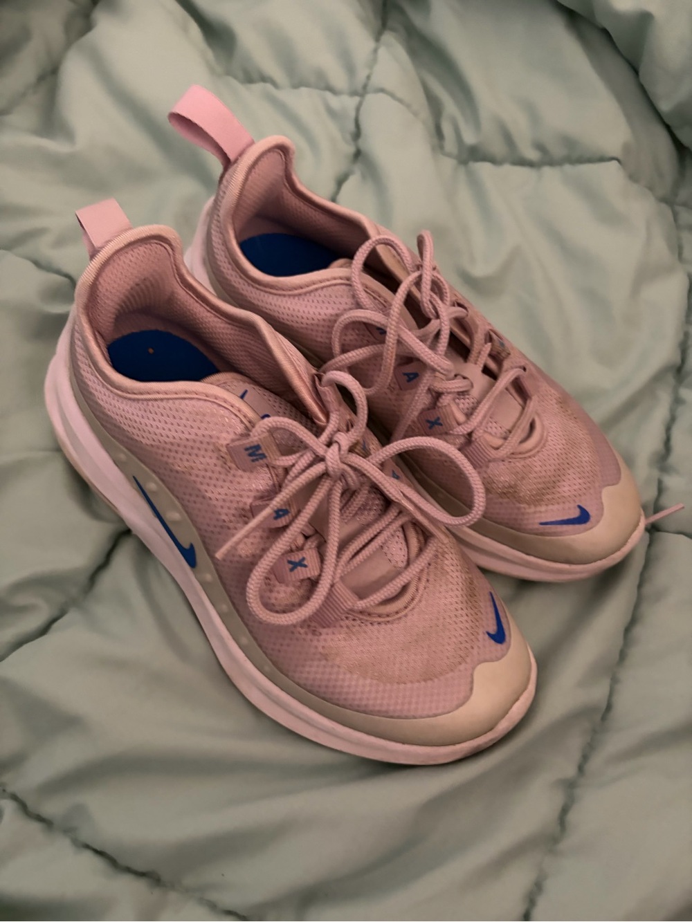 Nike Kids Pink Sneakers with Blue Swoosh